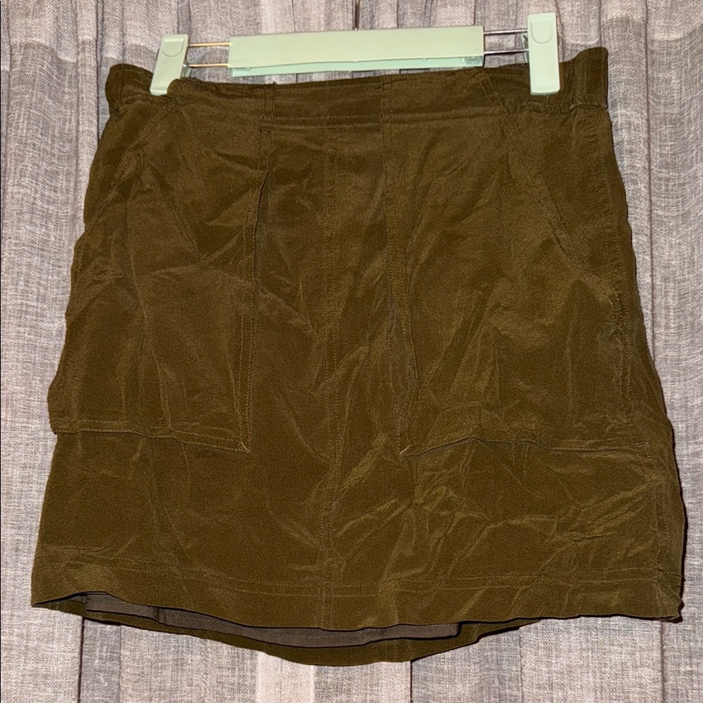Madewell Olive Green/Brown Mini Skirt